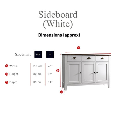 Chatsworth Sideboard in White - Laura James