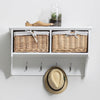 Fyfield 2 Basket Storage Coat Rack - White - Laura James