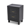 Aleanor Glass Mirrored Bedside Table, 2 drawer - black - Laura James