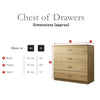 4 Drawer Chest in Oak - Laura James