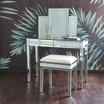Aleanor Dressing Table, Stool and Tri-Fold Vanity Mirror - Laura James