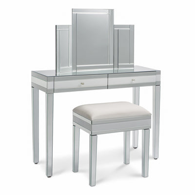 Aleanor Dressing Table, Stool and Tri-Fold Vanity Mirror - Laura James